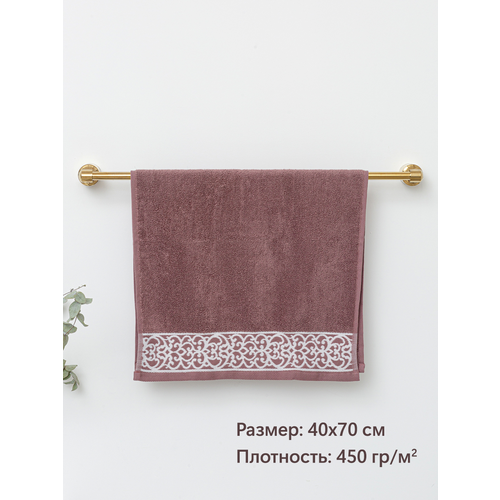 Махровое полотенце для рук 40x70 см, цвет - пыльная роза, 100% хлопок, 450гр/м2