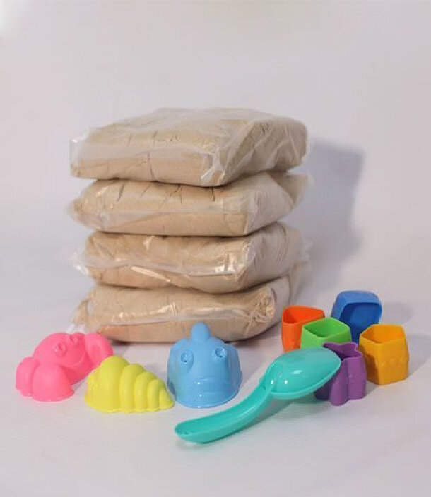 Живой песок "Лайт" 2000г с песочницей и игрушками для игры