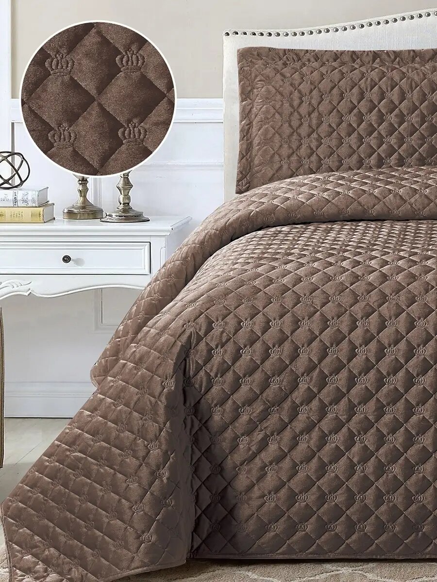 Покрывало 240х260 наволочки 50х70 на кровать French Crown