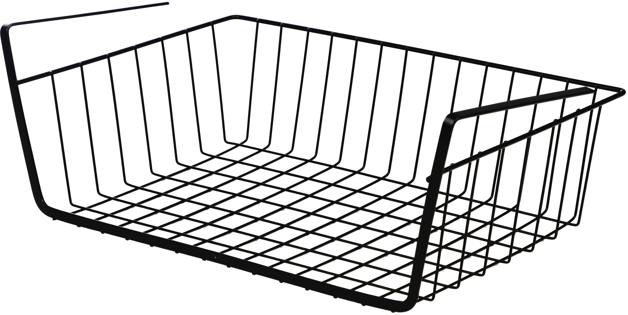 Корзинка для хранения навесная на полку Mallony L’ordine Nero, 40 x 24.5 x 14 см