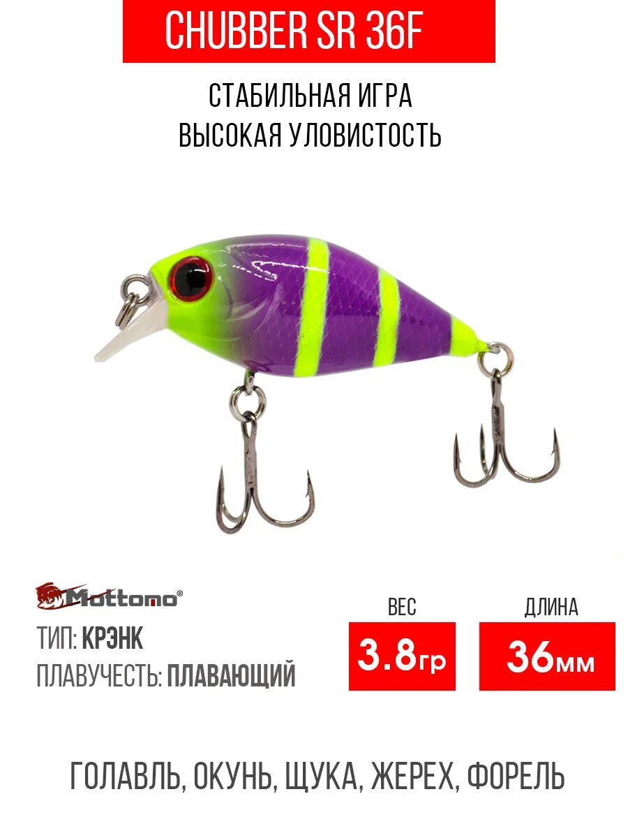 Воблер для рыбалки Chubber SR 36F 3,8g приманка окуня, щуку