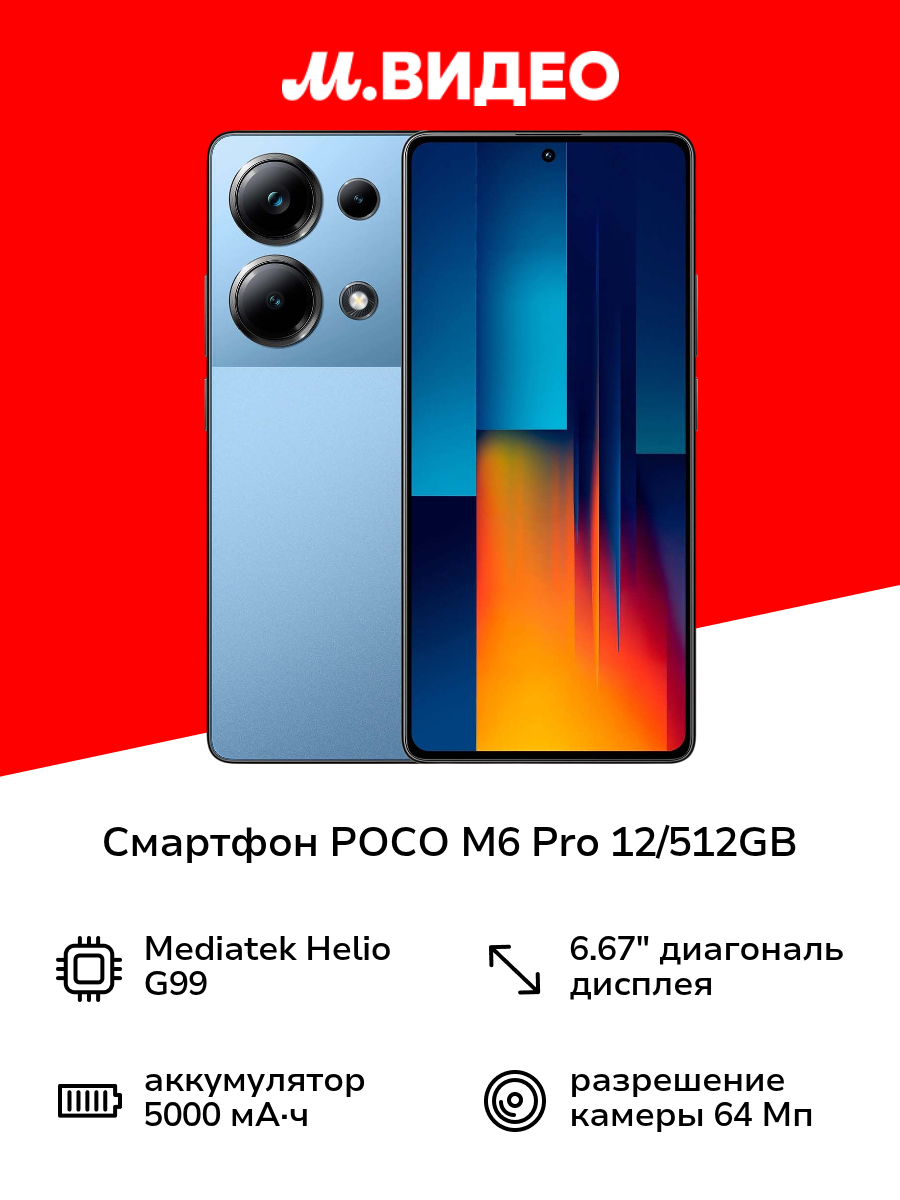 Смартфон POCO M6 Pro 12/512GB Blue