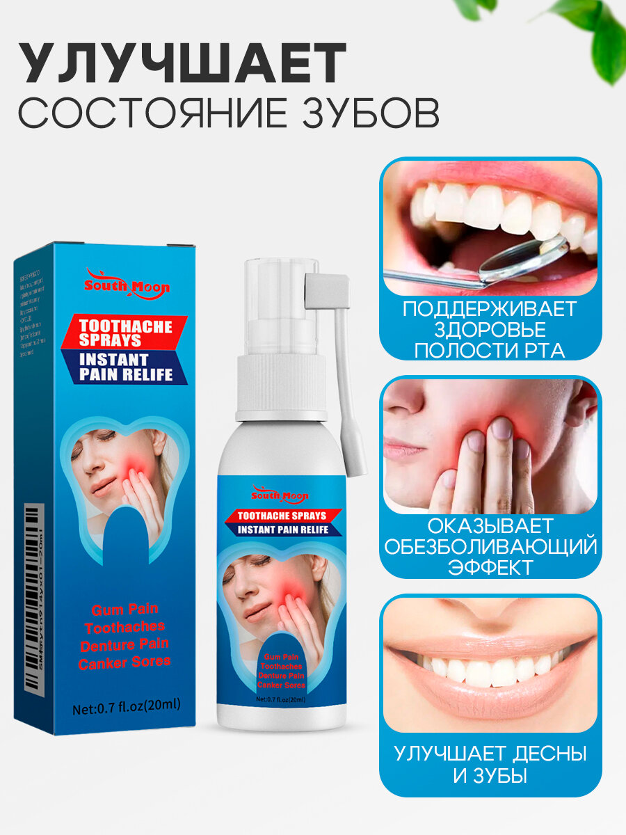 Картинки Спрей от зубной боли, быстрое облегчение боли, эффективное уменьшение отека / Ротовой спрей