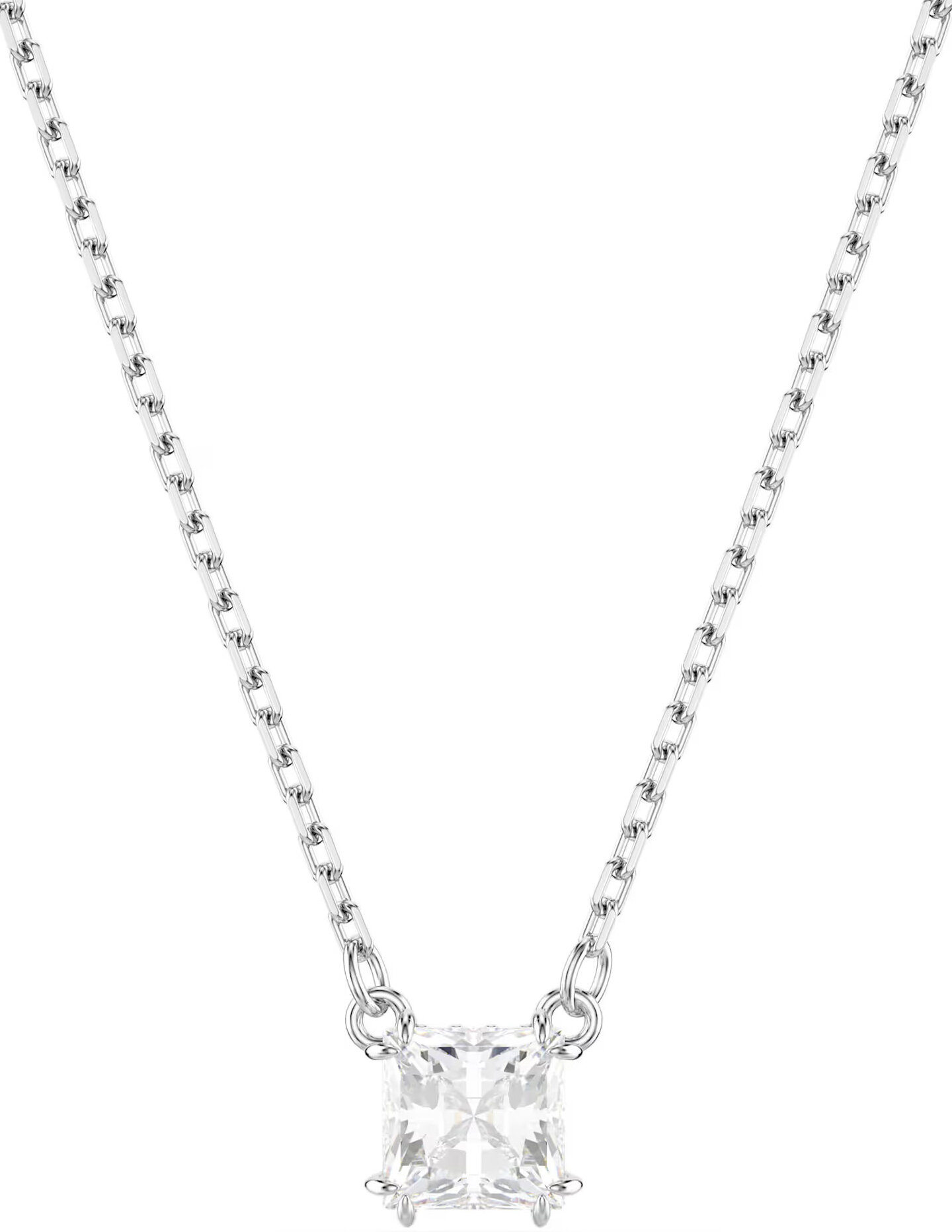 Колье SWAROVSKI, кристаллы Swarovski, длина 45 см, серебряный, белый — фото 1