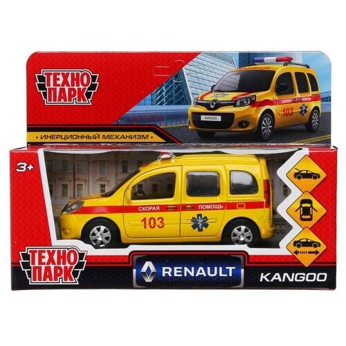 Машина металлическая «Renault Kangoo реанимация», 12 см, открываются двери и багажник, цвет желтый