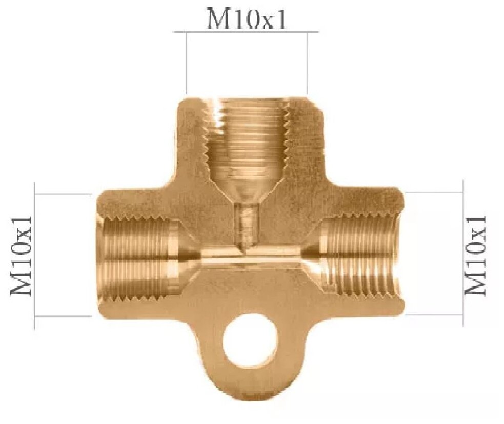 Тройник тормозной системы М10х1 ( развальцовка-грибок ) T-127