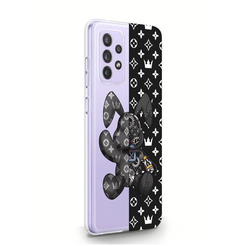 фото Прозрачный силиконовый чехол musthavecase для samsung galaxy a72 bunny черный для самсунг галакси а72 противоударный