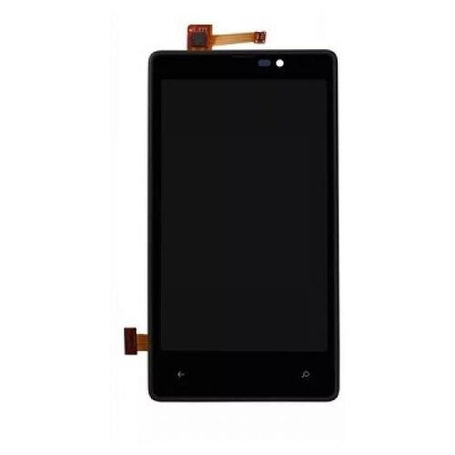 Дисплей (экран) в сборе с тачскрином для Nokia Lumia 820 черный / 480x800