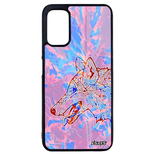 фото Защитный чехол для // xiaomi redmi note 10 4g // "волк" хаски древний, utaupia, розовый