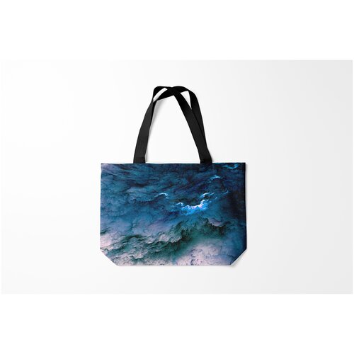 фото Сумка-шоппер / 46х35 см / тренды / абстракция дождевые облака burnettie