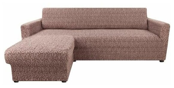 Чехол для мебели: Чехол на угловой диван левый угол универсальный на резинке"Тела" Безарро кофейный