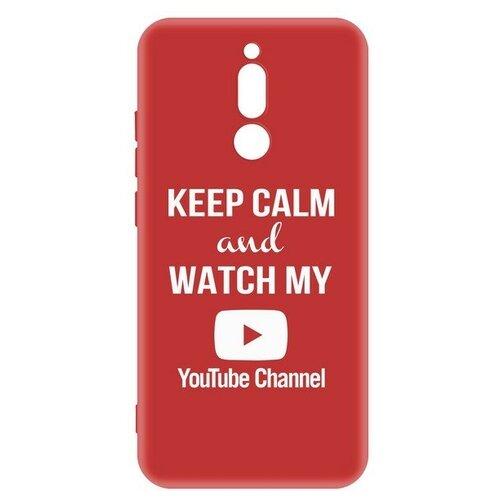 Чехол-накладка Krutoff Silicone Case YouTube для Xiaomi Redmi 8 (красный) чехол накладка krutoff silicone case youtube для xiaomi redmi note 9 красный