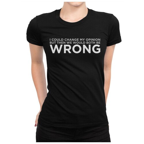 фото Футболка design heroes я бы мог изминить свое мнение женская черная 3xl