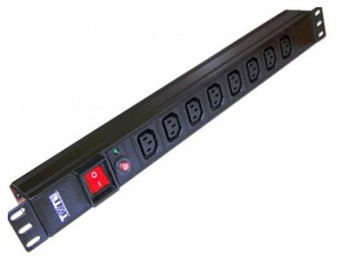 Блок розеток Lanmaster TWT-PDU19-10A8C3 8шт, 1U, 19" .