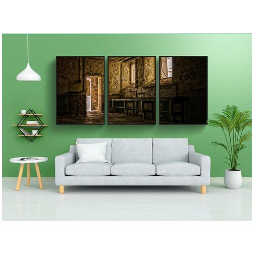 фото Набор модулных постеров для интерьера "потерянные места, дом, мрачный" 60x90 см. в тубусе, без рамки lotsprints