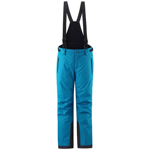 Горнолыжные брюки Reima детские, подтяжки, карманы, светоотражающие элементы, размер 110, синий, голубой