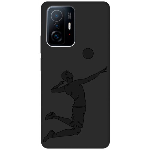 Матовый чехол Volleyball для Xiaomi 11T / 11T Pro / Сяоми 11Т / 11Т Про с 3D эффектом черный матовый чехол на xiaomi 11t 11t pro сяоми 11т 11т про soft touch черный