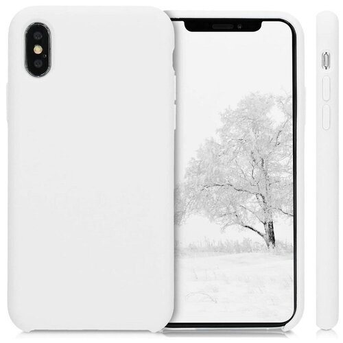 фото Чехол силиконовый для apple iphone x / xs белый матовый full cover