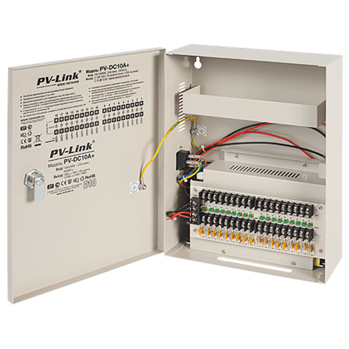 Профессиональный стабилизированный блок бесперебойного питания DC 12 В, 10 А с восемнадцатью защищенными выходами Novicam PV-DC10A+