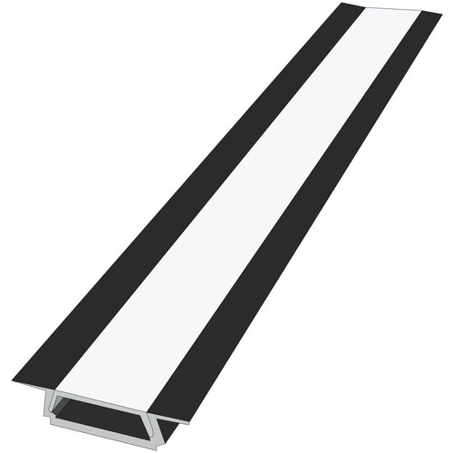 InterShiP Профиль алюминиевый для светодиодной ленты, встраиваемый, серебро, 1м (рассеиватель белый матовый)