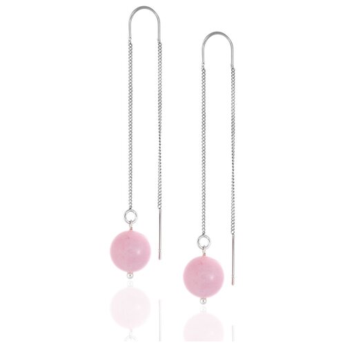 Серьги с подвесками L'attrice, кварц, розовый, серебряный нежные длинные дизайнерские серьги с природным камнем ангелитом