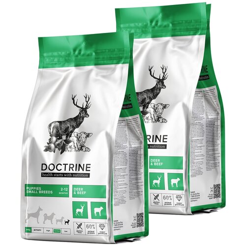 DOCTRINE PUPPIES SMALL BREEDS DEER&BEEF безглютеновый для щенков маленьких пород с телятиной и олениной (0,8 + 0,8 кг)