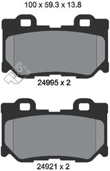Дисковые тормозные колодки задние Textar 2499501 для Infiniti, Nissan (4 шт.)