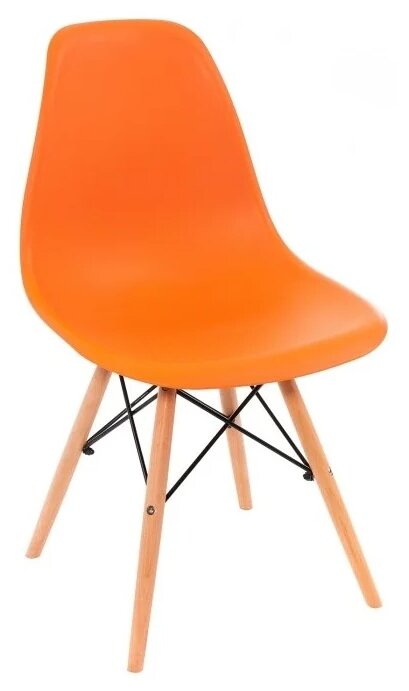 Стул Woodville Eames (PC-015), пластик, цвет: оранжевый