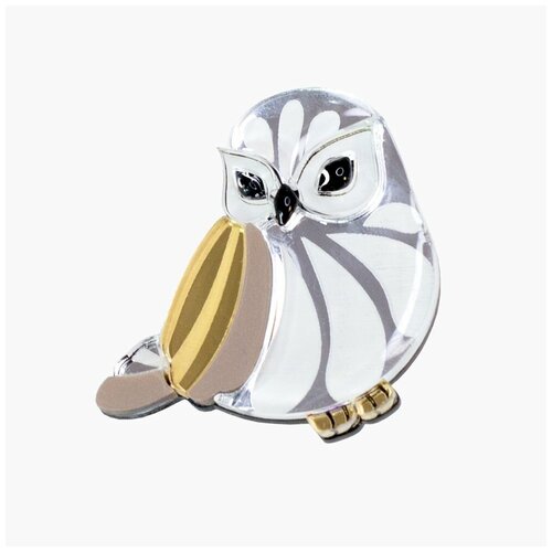 Брошь Совушка /Owl, brooch, Platinum