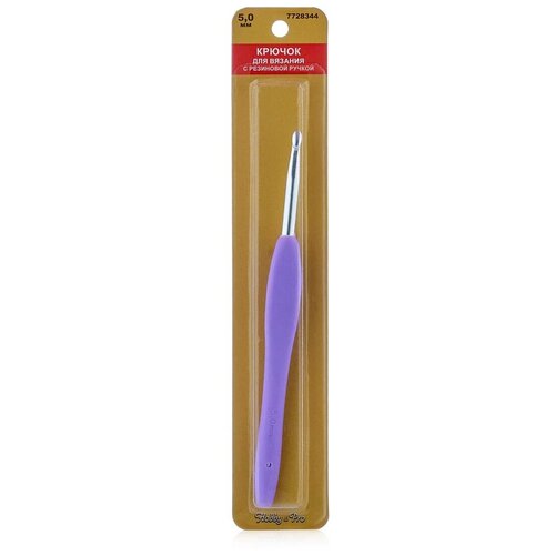 фото 24r50x крючок для вязания с резиновой ручкой, 5,0мм hobby&pro hobby & pro
