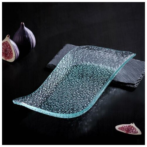 Блюдо стеклянное сервировочное Акцент, 24х15х3,3 см, прямоугольное, цвет прозрачный 1 шт. Керамика