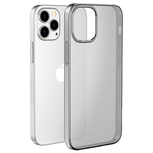 фото Чехол hoco tpu light series для iphone 12 6.1", темно-прозрачный, 0,8 мм