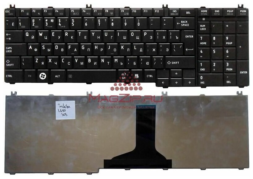 Клавиатура для ноутбука Toshiba Satellite C650 C655 C655D L650 L655 L670 L675 C660 черная