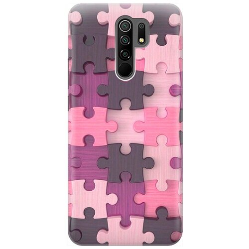 фото Ультратонкий силиконовый чехол-накладка для xiaomi redmi 9 с принтом "сиреневый паззл" gosso