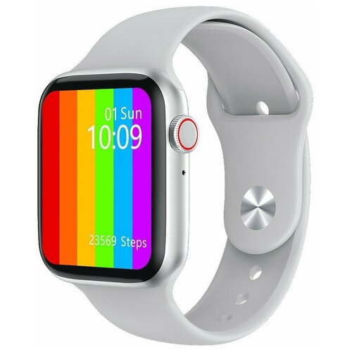 Умные часы Smart watch M26 plus серебристый / Смарт-часы M26 plus с полноразмерным экраном и активным колесиком, 44мм