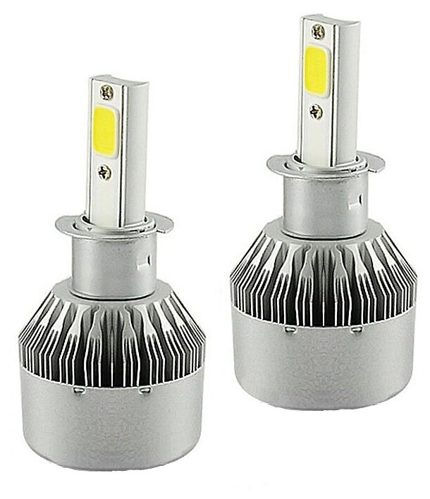 Лампа светодиодная H3 /лампы фары авто 2шт/ LED C6 (ярче ксенона) 12/24V 6000K 3800Lm