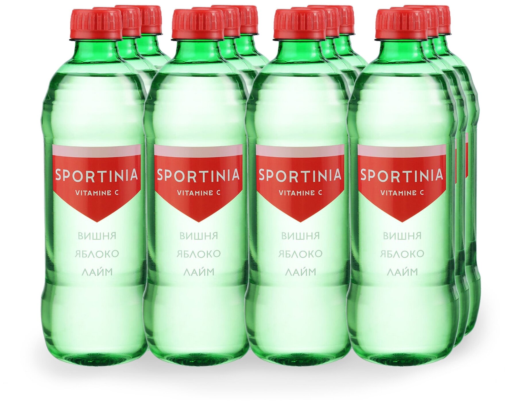 Спортивный витаминизированный напиток Sportinia Vitamine C (Спортиния Витамин С) Вишня, яблоко, лайм 0.5 л / 12 бут. - фотография № 1