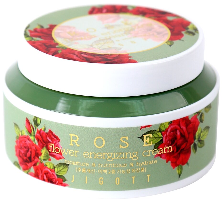 Питательный крем для лица с экстрактом розы Jigott (Джиготт) Rose Flower Energizing Cream,100 мл