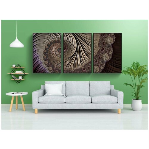 фото Набор модулных постеров для интерьера "спираль, фрактал, абстрактный" 60x90 см. в тубусе, без рамки lotsprints