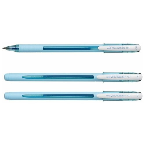 Шар.ручка Jetstream SX-101-07FL, синий, цвет корпуса: бирюзовый, 0.7 мм. 3 шт.