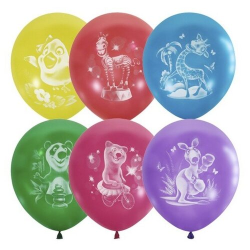 фото Шар латексный 12" «весёлый зоопарк», пастель, 2-сторонний, набор 50 шт. mikimarket