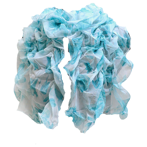 Шарф Crystel Eden,150х35 см, one size, голубой, белый шарф crystel eden 125х25 см one size голубой