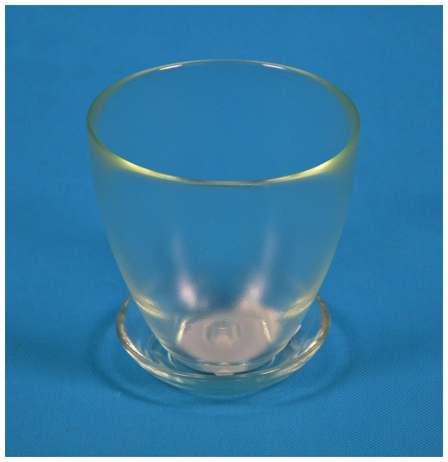 Стеклянный горшок с поддоном прозрачный, Объем - 3 л, d 19.5 см