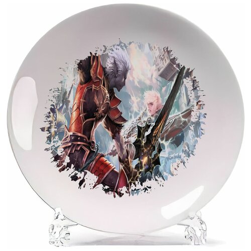 фото Тарелка coolpodarok lineage 2 the chaotic throne светлый и тёмный эльфы противостояние
