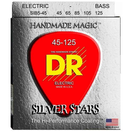 фото Dr strings sib5-45 silver stars струны для 5-струнной бас-гитары