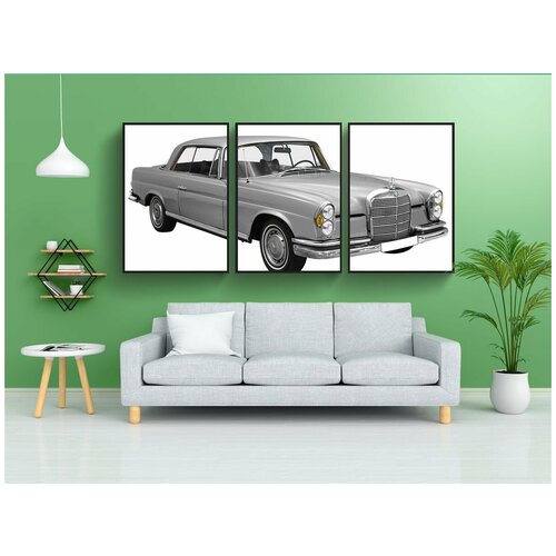 фото Набор модулных постеров для интерьера "mercedes benz, 300se, купе" 60x90 см. в тубусе, без рамки lotsprints