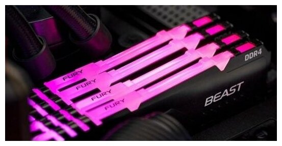 Оперативная память Kingston 64GB 2666MHz DDR4 CL16 DIMM Kit of 2 FURY Beast RGB