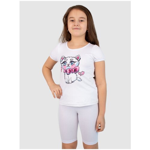 фото 7070-301 шорты-велосипедки детские (140-72(36); белый (1805)) trend