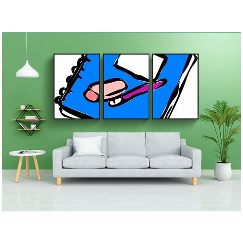 фото Набор модулных постеров для интерьера "школа, ноутбук, образование" 60x90 см. в тубусе, без рамки lotsprints