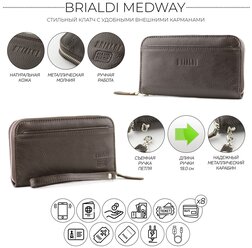 Мужской клатч BRIALDI Medway (Медуэй) relief brown